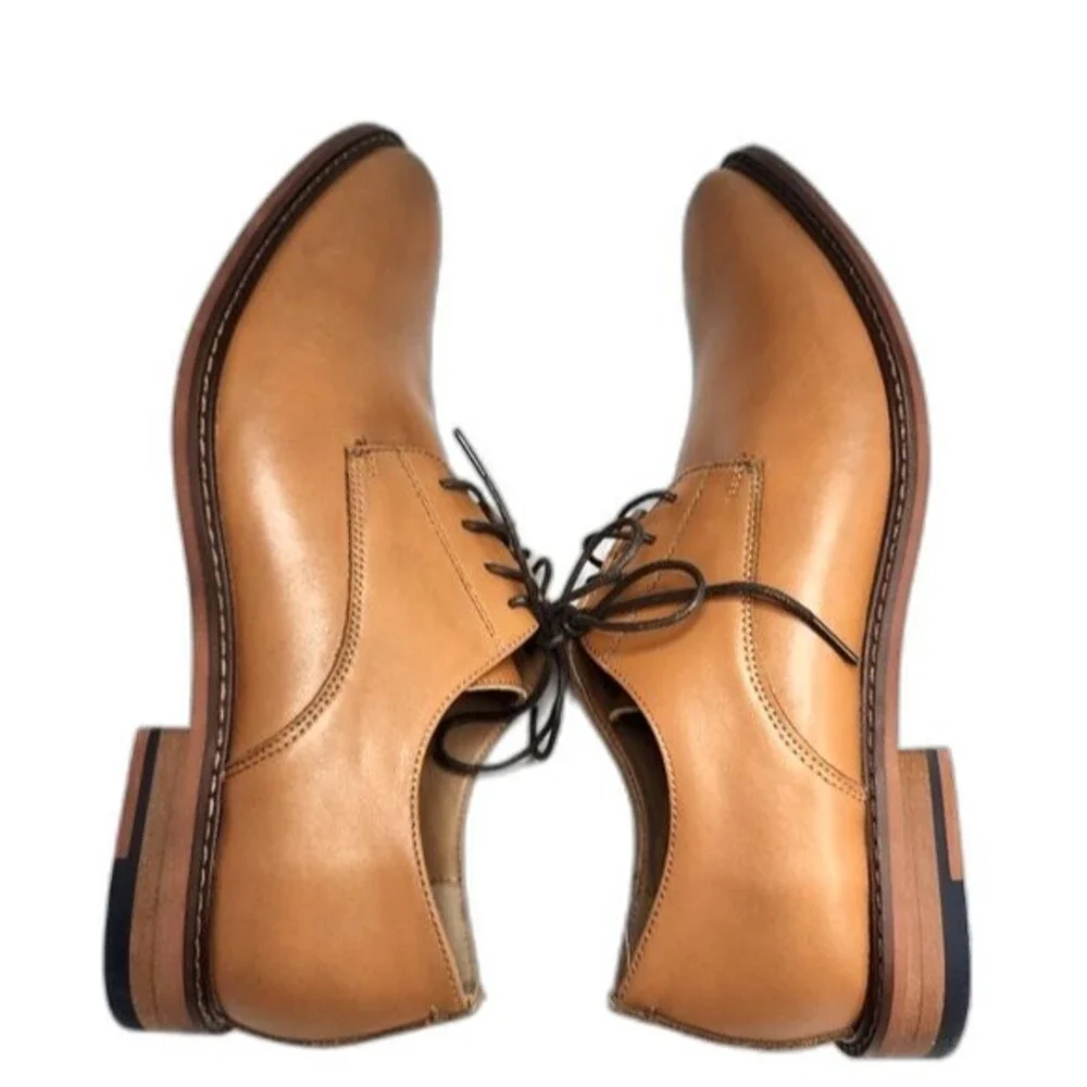 J75 by Jump Pablano Light Brown Leather‎ Lace Up Oxfords Size 11